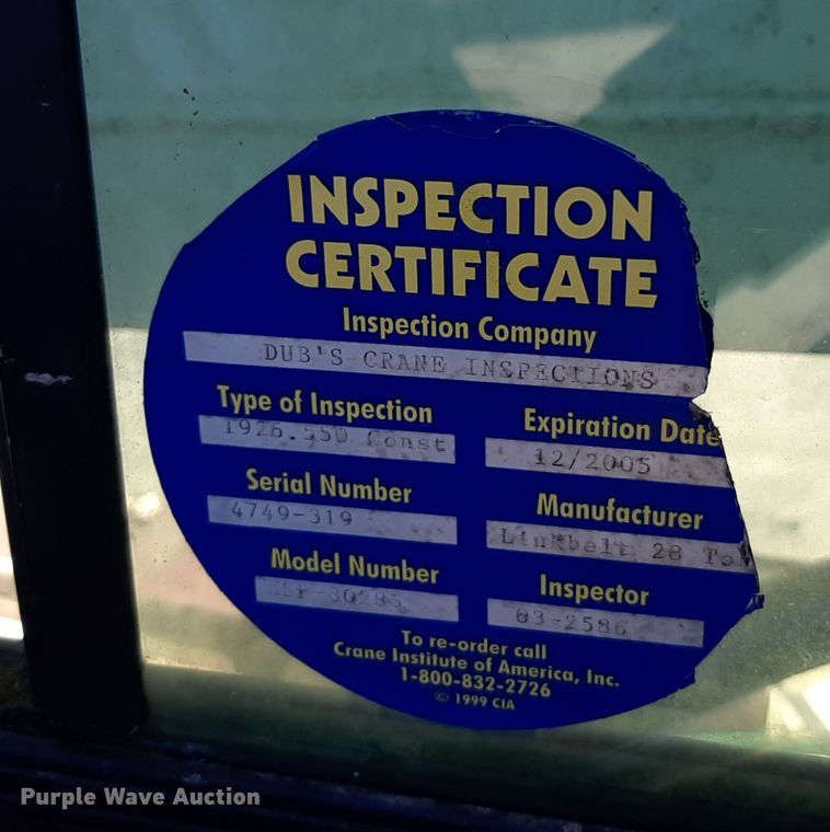 image for item OA9176 1989 Link Belt HSP-8028S  crane