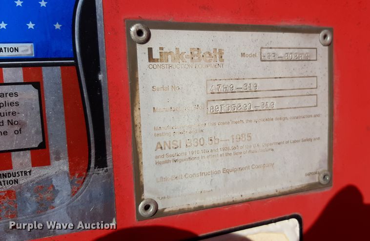 image for item OA9176 1989 Link Belt HSP-8028S  crane