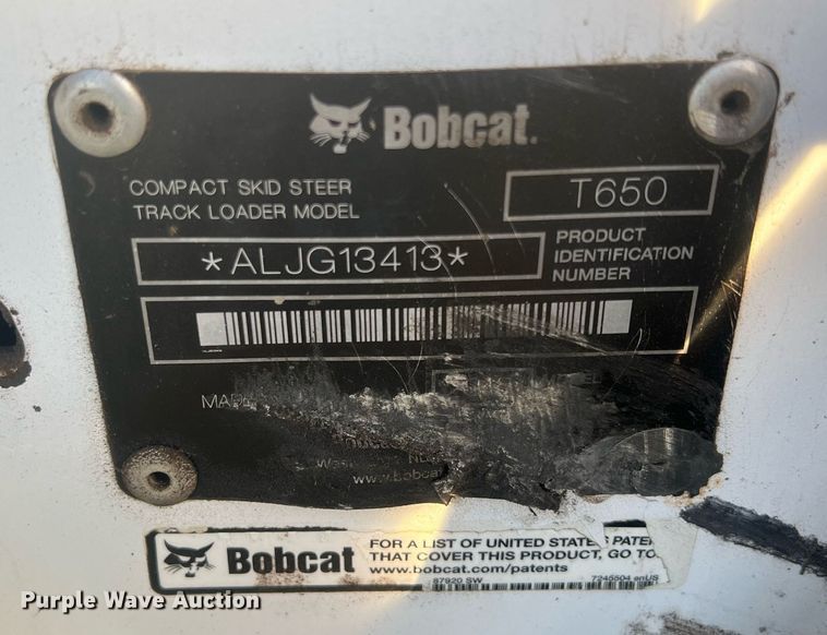 image for item OA9183 2015 Bobcat T650  tracked skid steer loader