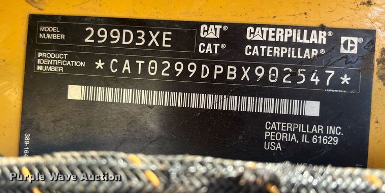 image for item OA9196 2021 Caterpillar 299D3XE tracked skid steer loader