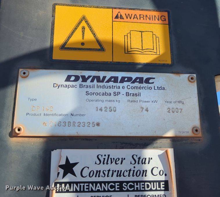 image for item OL9169 2007 Dynapac CP142  pneumatic roller