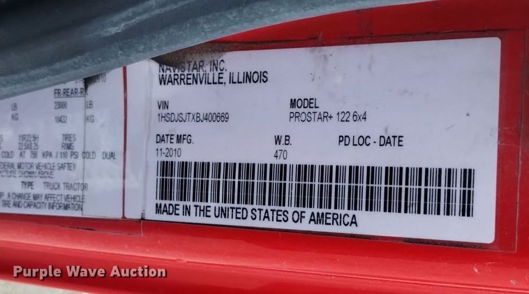 image for item DK8900 2011 International ProStar 122  semi truck