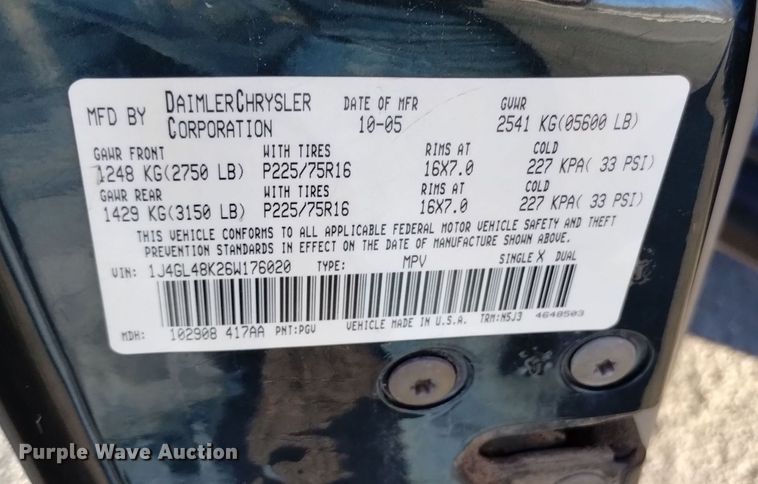 image for item DK8909 2006 Jeep Liberty  SUV