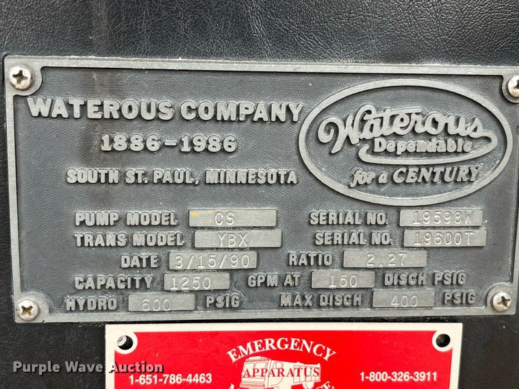 image for item DP2133 1990 Pierce Lance  pumper fire truck