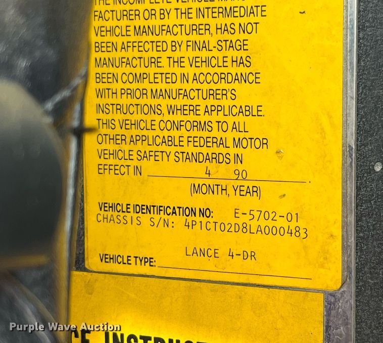 image for item DP2133 1990 Pierce Lance  pumper fire truck