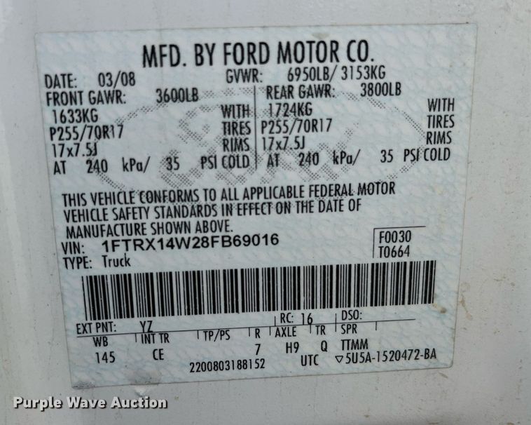 image for item DP2135 2008 Ford F150 XL  SuperCab pickup truck