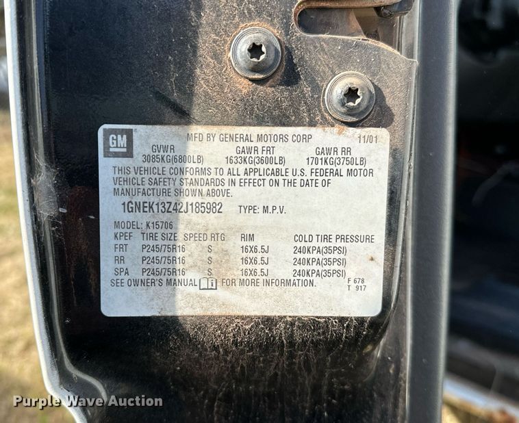 image for item DP3197 2002 Chevrolet Tahoe  SUV