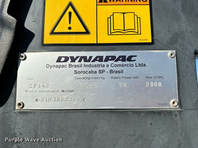 image for item DP3251 2008 Dynapac CP142  pneumatic roller