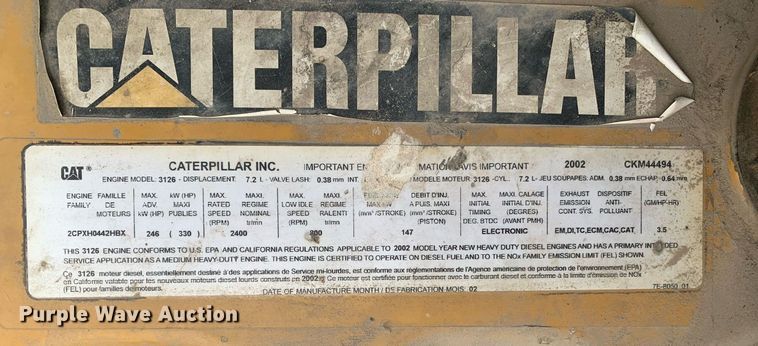 image for item DP8753 2002 GMC C7500  pothole patcher truck