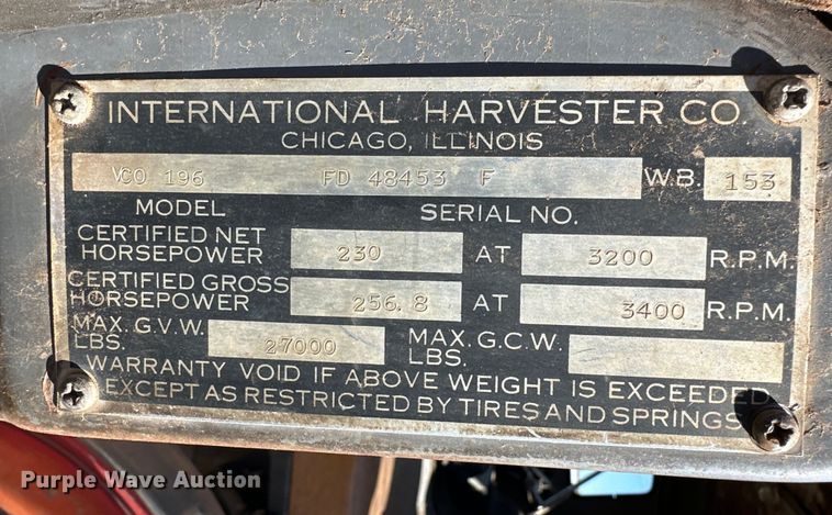 image for item DQ1505 1964 International 190  fire truck