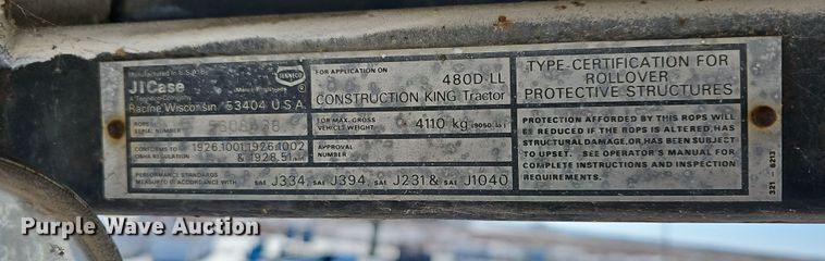 image for item DR5910 1981 Case 480D  landscape tractor