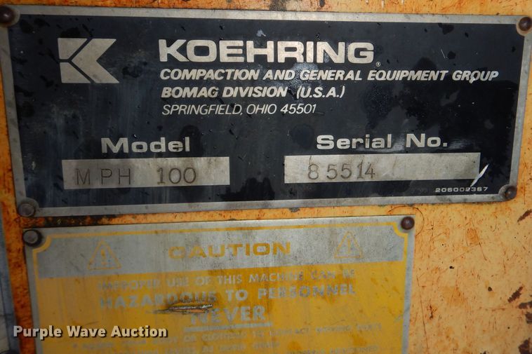 image for item DR5938 1984 Bomag MPH100  reclaimer