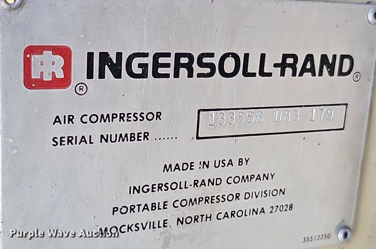 image for item DS5710 1983 Ingersoll Rand P160WJD  towable air compressor