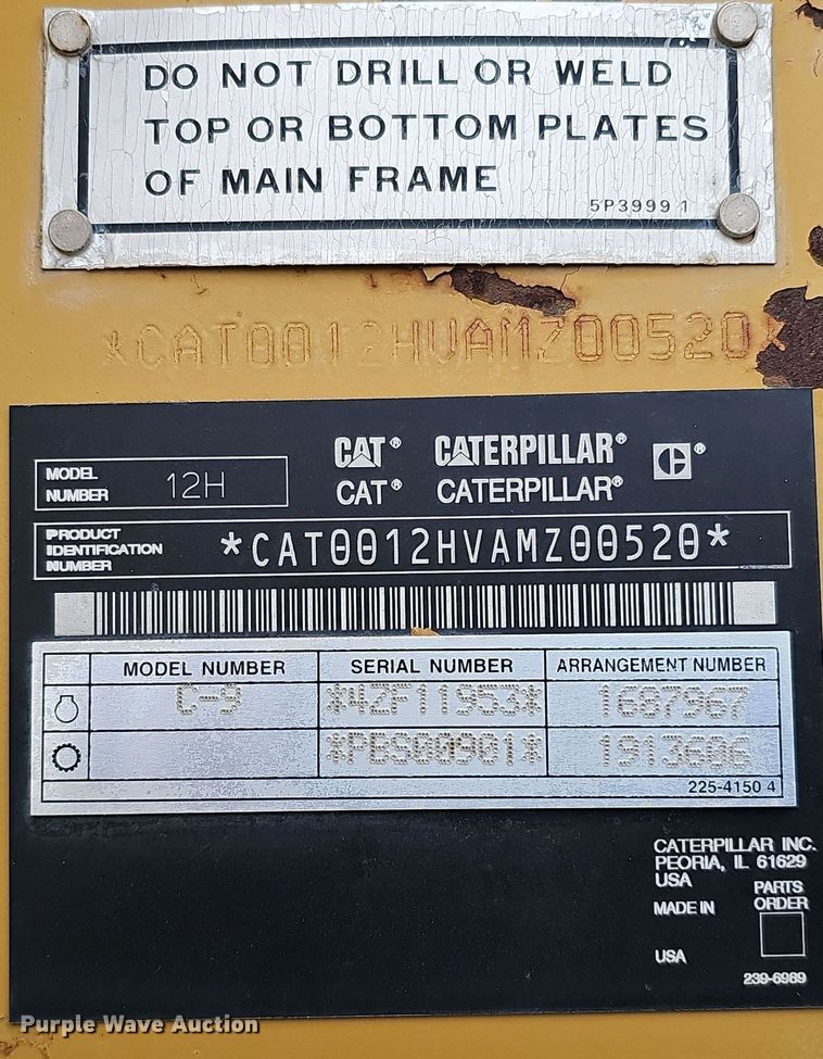 image for item DS5726 2004 Caterpillar 12H VHP Plus  motor grader