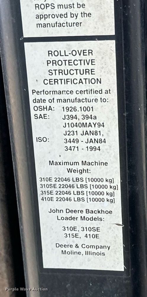 image for item GG9850 1985 John Deere 310SE  backhoe