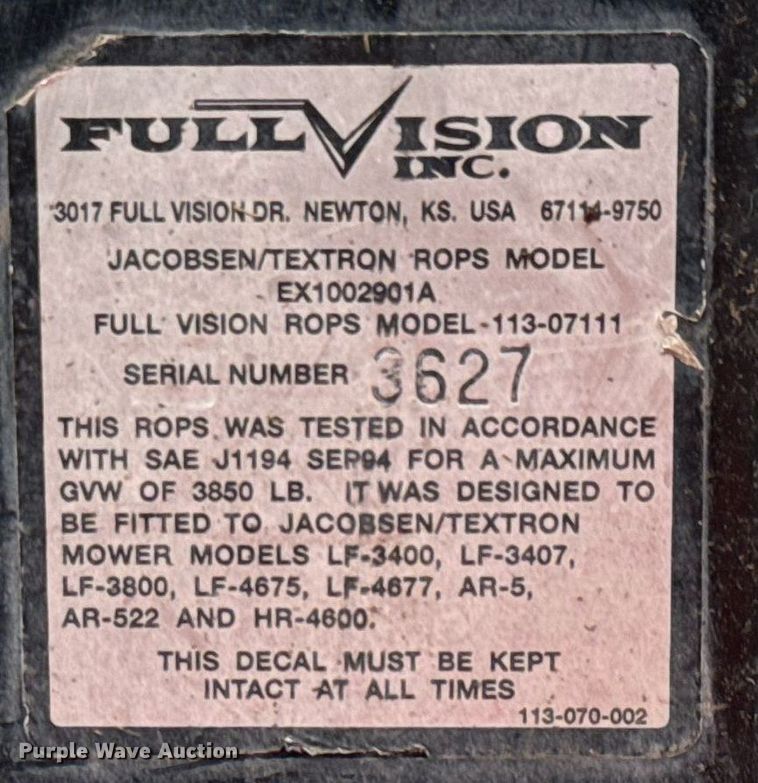 image for item GG9897 Jacobsen AR  lawn mower