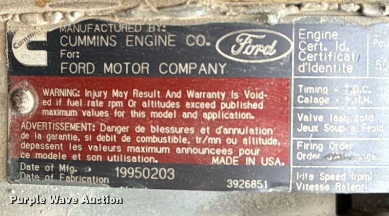 image for item GG9924 1995 Ford L8000  dump truck