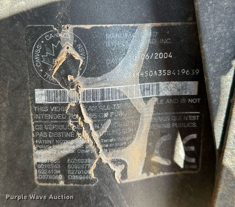 image for item HG9521 2005 Polaris Sportsman Classic 500  ATV