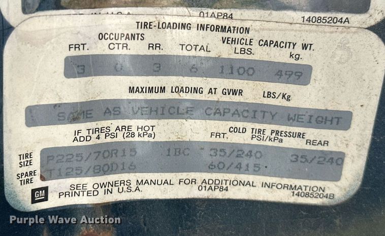 image for item KT9115 1985 Chevrolet Caprice