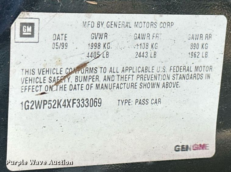 image for item KT9118 1999 Pontiac Grand Prix