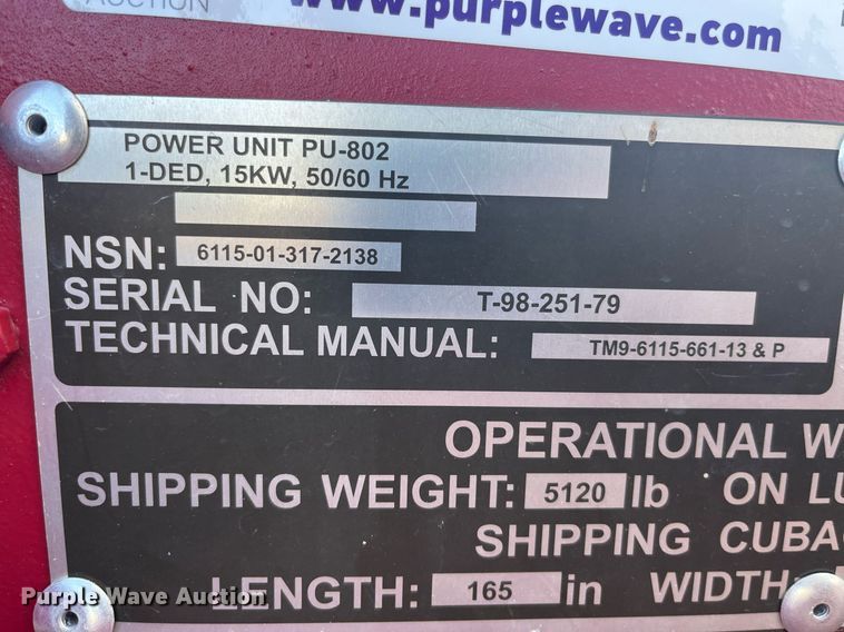 image for item LD9871 1999 Marathon Electric MEP804A  generator