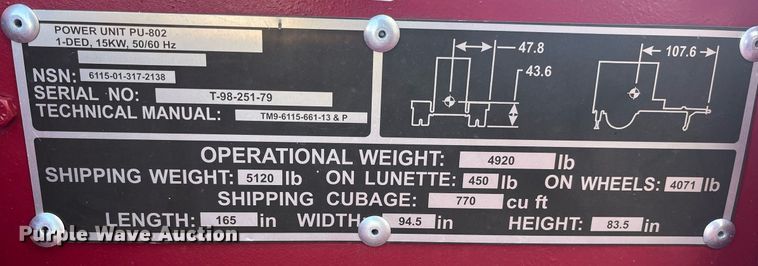 image for item LD9871 1999 Marathon Electric MEP804A  generator