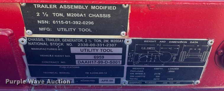 image for item LD9871 1999 Marathon Electric MEP804A  generator