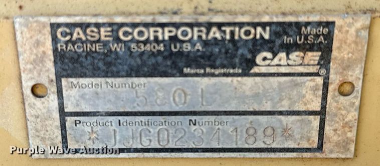 image for item LK9600 1997 Case 580L  backhoe