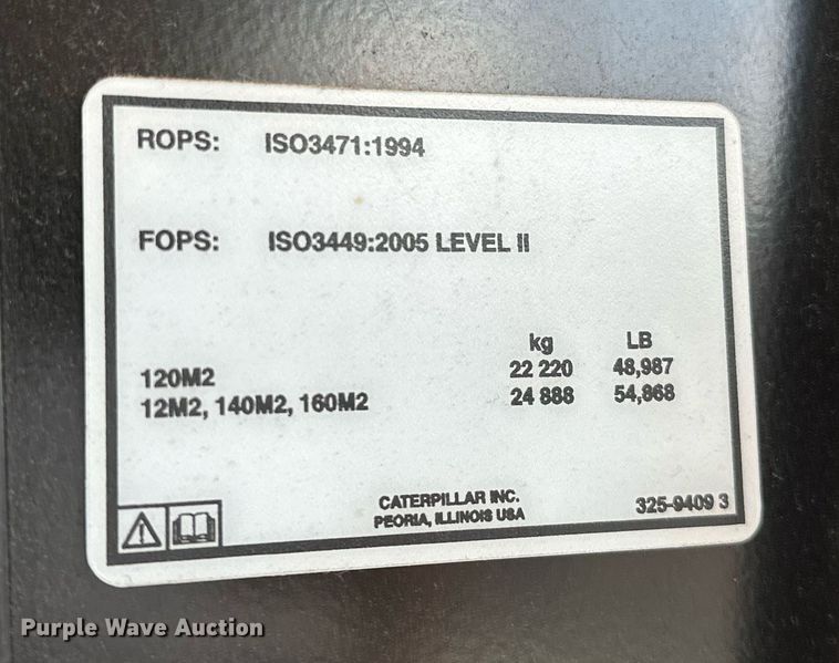 image for item LK9612 2012 Caterpillar 120M2  motor grader