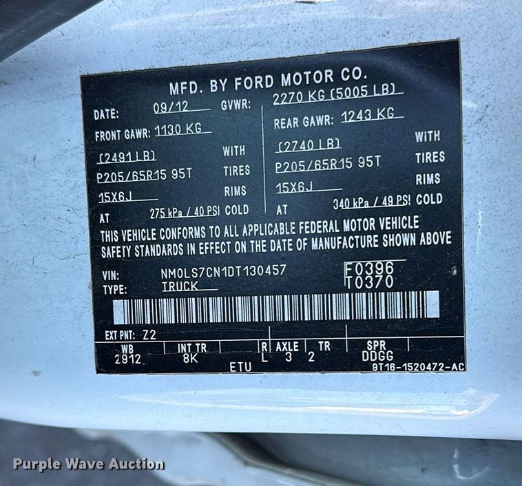 image for item LO9331 2013 Ford Transit Connect  van