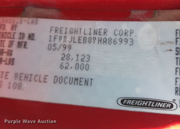 image for item LX9830 2000 Freightliner FL80  pumper fire truck