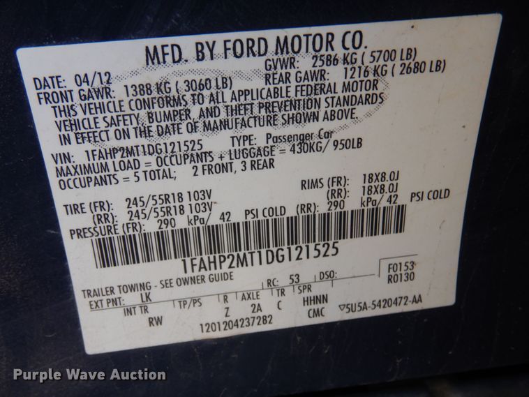 image for item LX9836 2013 Ford Taurus Police Interceptor