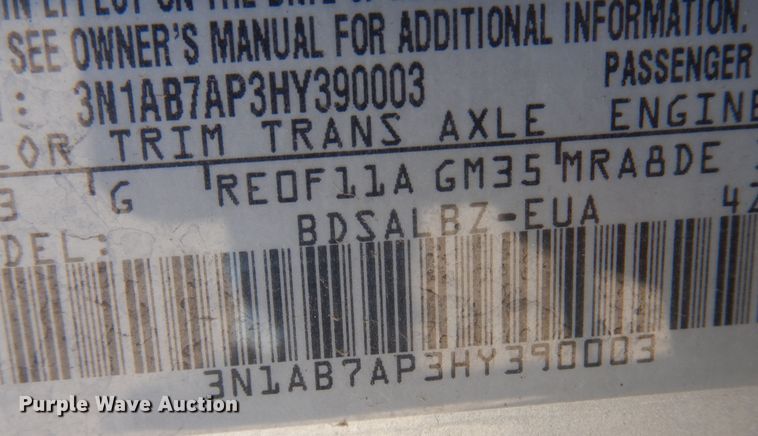 image for item LX9838 2017 Nissan Sentra