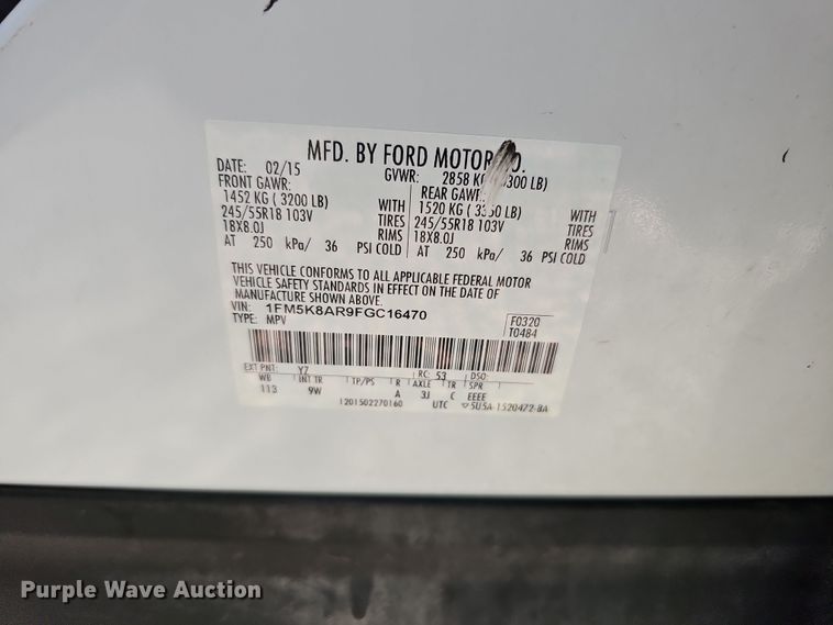 image for item MH9504 2015 Ford Explorer Police Interceptor  SUV