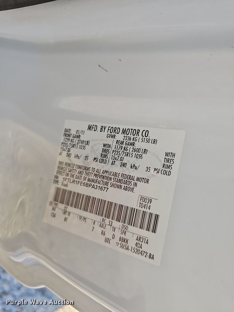 image for item MH9506 2011 Ford Ranger  SuperCab pickup truck