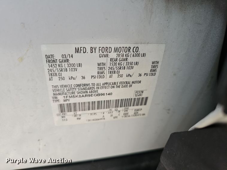 image for item MH9509 2014 Ford Explorer Police Interceptor  SUV