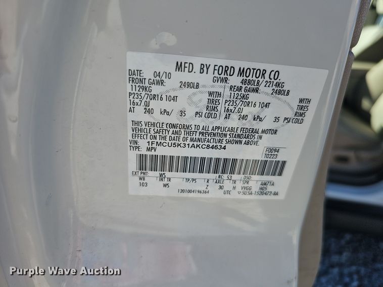 image for item MH9511 2010 Ford Escape Hybrid  SUV