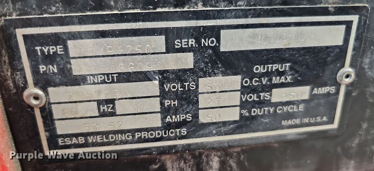 image for item MH9523 Airco Arc Equipment Dip Pak 250  welder