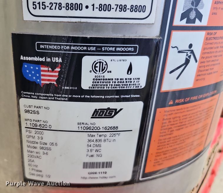 image for item MH9524 Hotsy 982SS  pressure washer