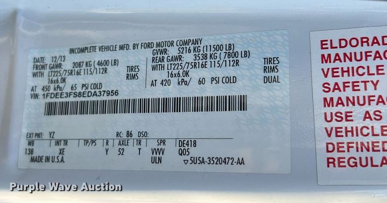 image for item MH9931 2014 Ford E350  shuttle bus