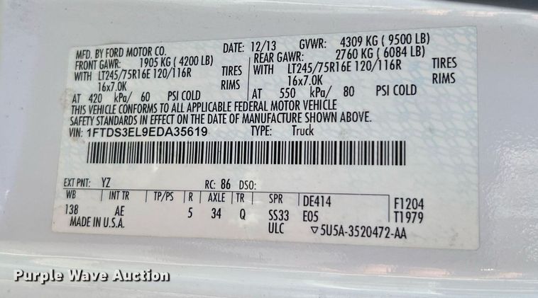 image for item MH9941 2014 Ford E350  van