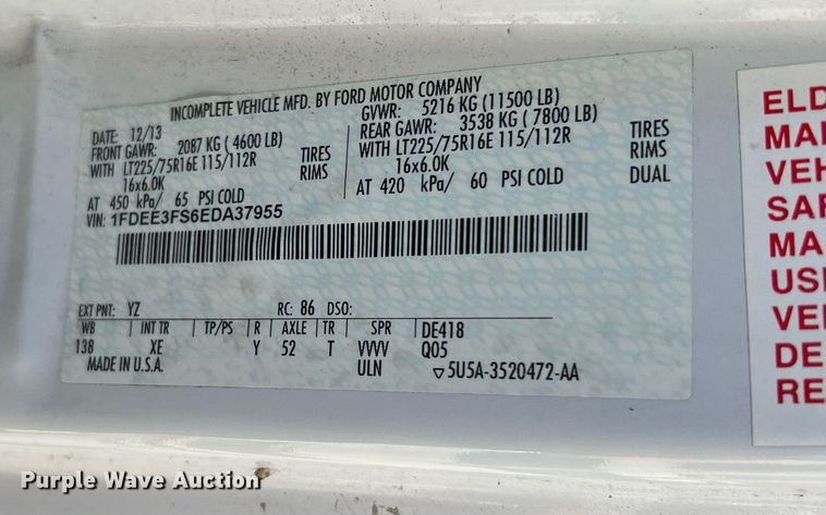 image for item MH9942 2014 Ford E350  shuttle bus