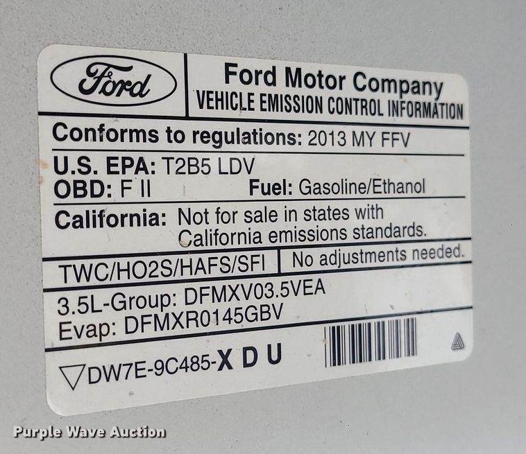 image for item MJ9462 2013 Ford Taurus Police