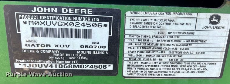 image for item MO9103 John Deere Gator XUV  utility vehicle