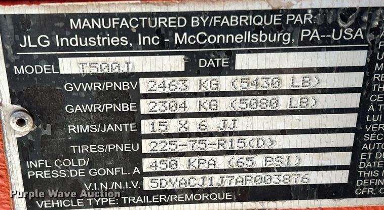 image for item MO9106 2010 JLG T500J  boom lift