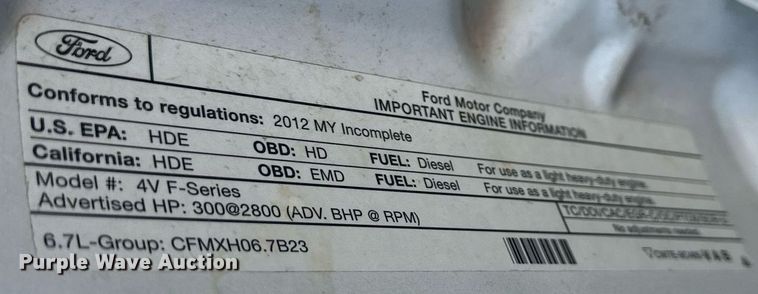 image for item NL9177 2012 Ford F450 Super Duty  dump flatbed truck