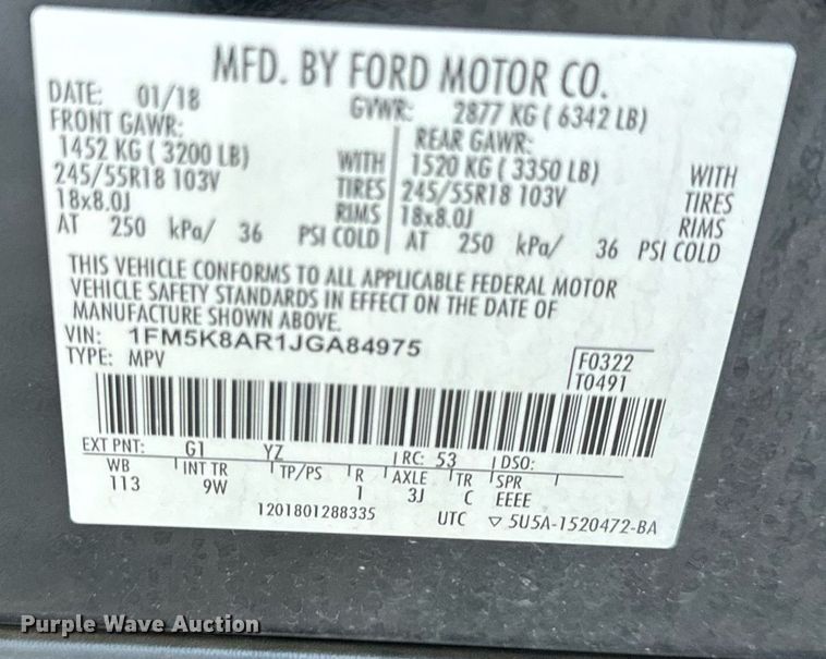 image for item NM9029 2018 Ford Explorer Police Interceptor  SUV