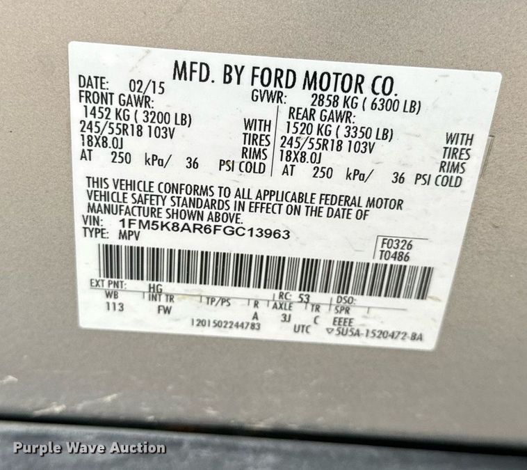 image for item NM9065 2015 Ford Explorer Police Interceptor  SUV