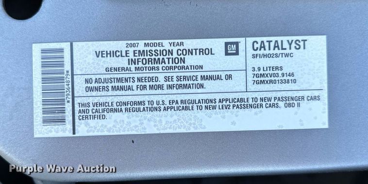 image for item NM9067 2007 Chevrolet Impala Police