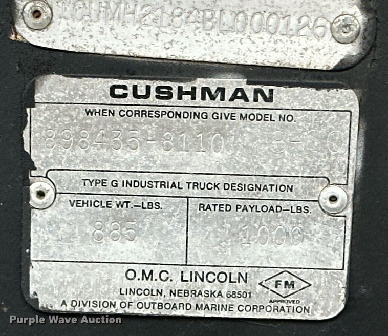 image for item NO9347 Cushman utility vehicle